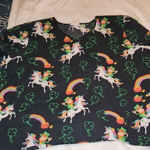 St Pattys Day Scrub Top